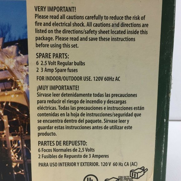 Holiday Time 300 Christmas 18 Ft Multicolor Bulbs White Wire Icicle Light Set - Picture 8 of 8